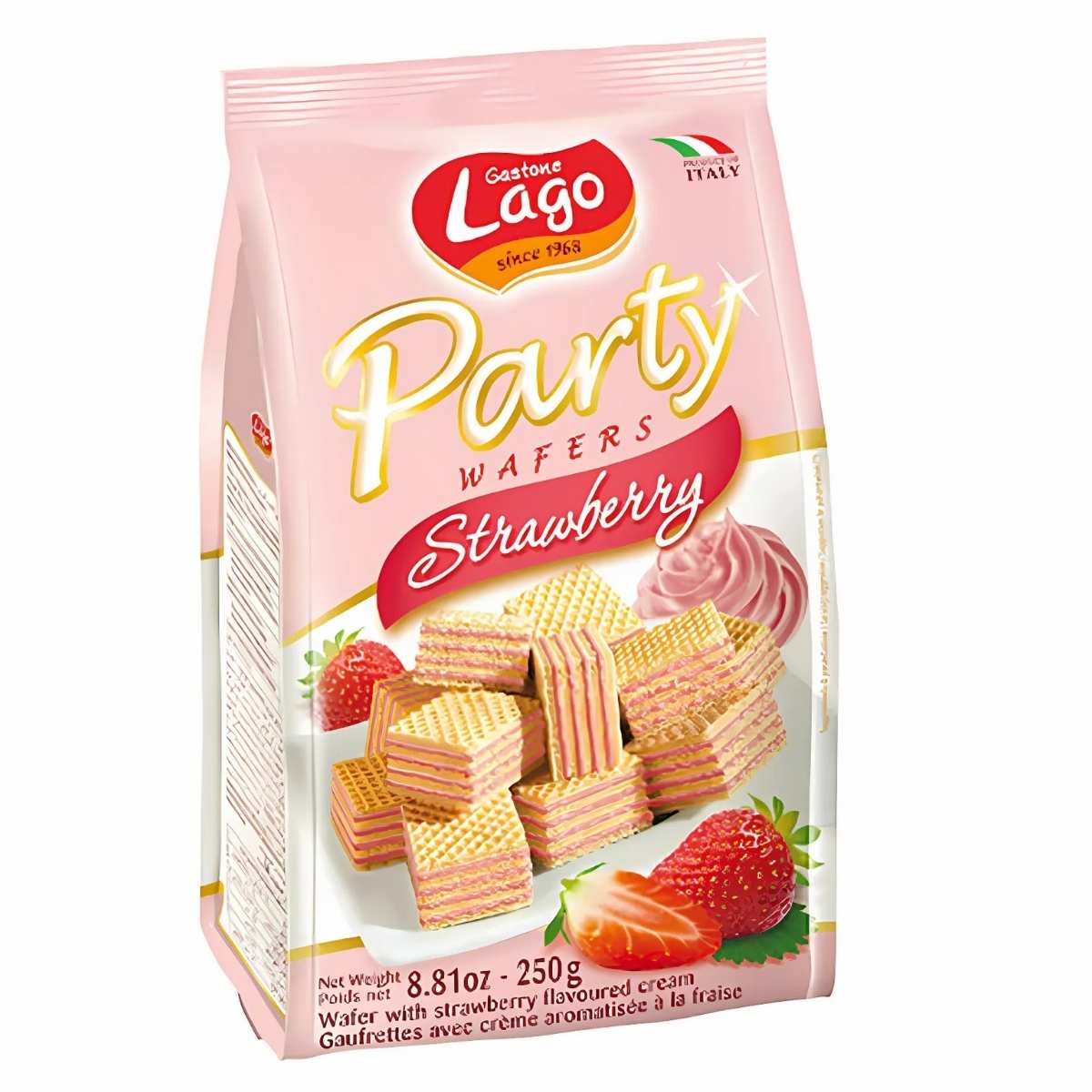 Lago Strawberry Party Wafer 10x250gr