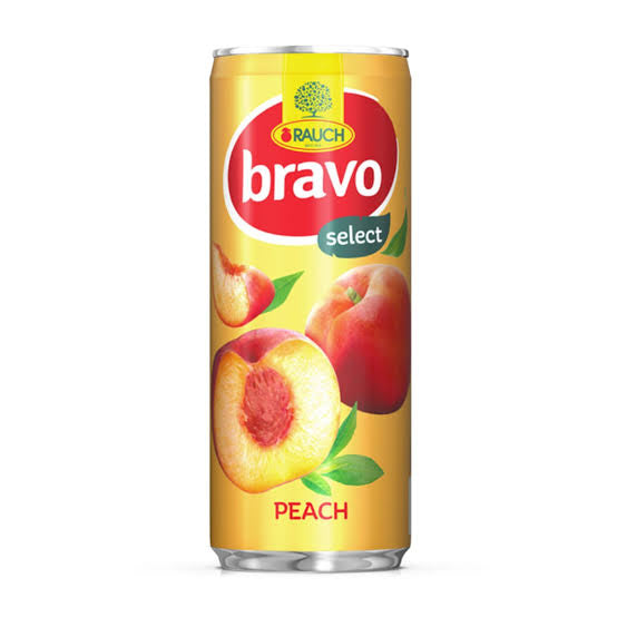 Bravo Peach Juice Can 24x250ml