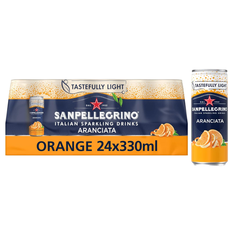 San Pellegrino Aranciata Orange 330ml Cans (Pack of 24) 12441812